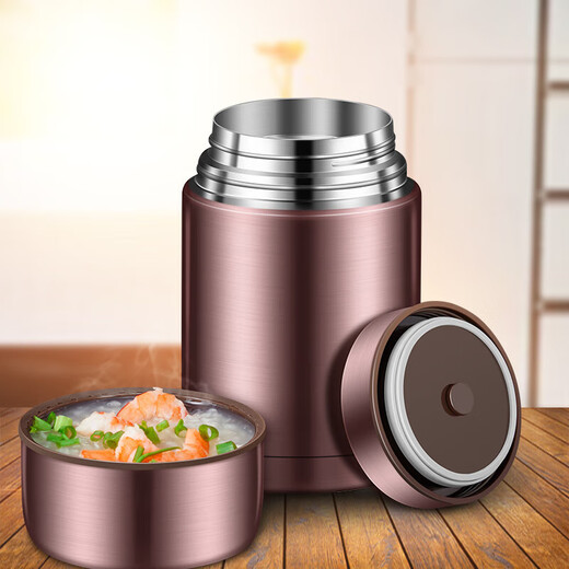 LOCKZI stew beaker 316 stainless steel smoldering beaker wide mouth large capacity porridge artifact thermos pot 316 stainless steel rose red single cup 0ml 800ml