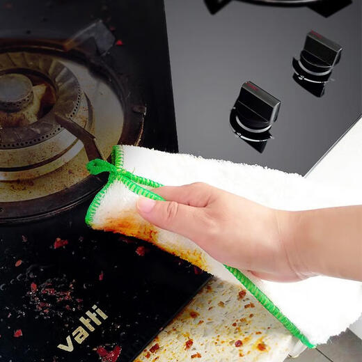 Jiuli dishwashing cloth bamboo fiber kitchen rag, absorbent and lint-free, double-layer thickened, non-stick oil dish towel, tablecloth, second generation 3 colors, double-layer thickened 25*25cm, 6 pieces in box