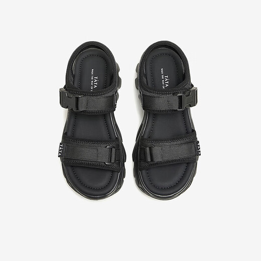 Tata Casual Dicke Sohle Sandalen Frauenschuhe weiche Sohle Strand Sandalen Sommer WL701BL4 Schwarz 39