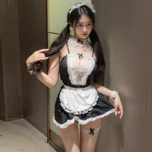 邹润安服2025新款性感sm羞耻夫妻刺激情人节黑丝约会战衣袍 (3件装送3双袜)女仆+7027护士+6 均码 (建议体重80-120斤)保
