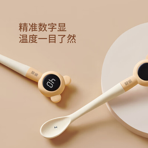 Feibi baby silicone spoon newborn baby temperature measuring spoon children's food supplement tool set out-of-town temperature-sensing food spoon