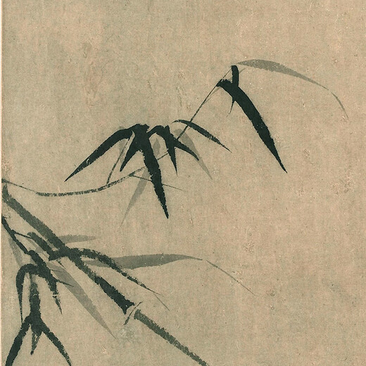 Yuan Zhang Yu ink bamboo picture ancient flower and bird painting scroll famous painting replica antique hanging painting decorative painting Yuan Wuzhen Zhuquan small boat 12052 40X50 cm spray painting heart size