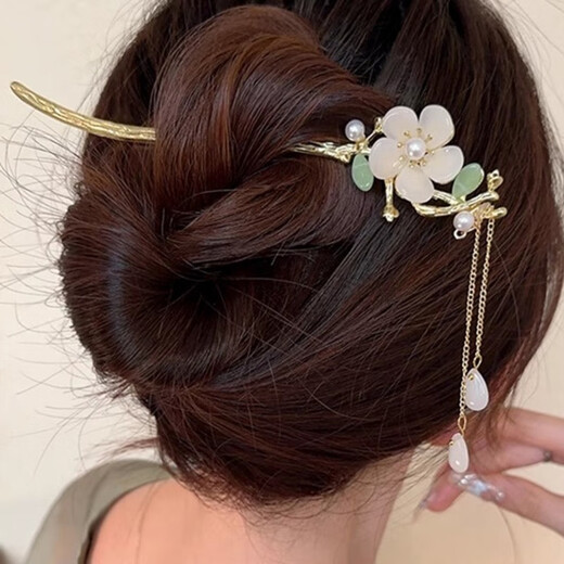Bo Na Ling Ancient Style Hairpin Magnolia Tassel Step Shake New Chinese Style Chinese Style Updo Hairpin Metal Hairpin Hanfu Accessories Magnolia Flower Hairpin Gift Box