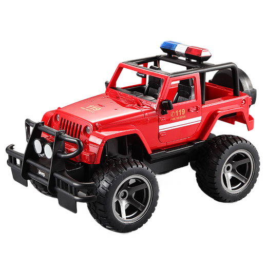 Large remote control police car Double Eagle electric remote control car toy car boy toy Jeep remote control car children fire truck off-road vehicle Jeep model holiday birthday gift 549 red