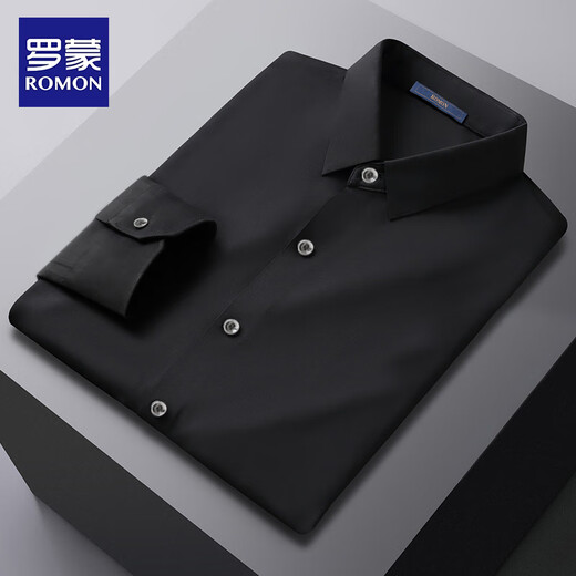 Luo Meng children's black shirt boys' solid color shirt primary school students' campus clothing black short-sleeved medium and large children's student tops long-sleeved black shirt 160