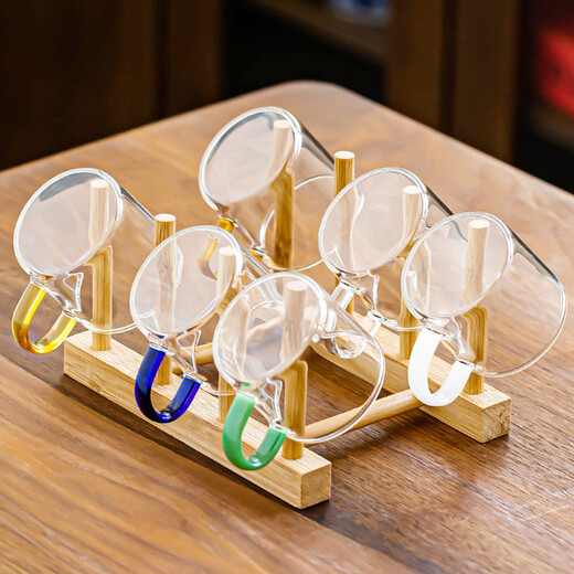 Kyochen Cup Creative Colorful Glass Tea Set Accessories Set Home Customized Borosilicate Glass Water Cup Black Hand 55 Pinrun Cup 100ml 101-200ml