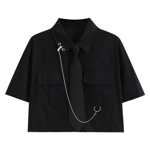 宛四胖mm大码衣服女装新款2024套装显瘦夏天学生夏季甜酷女韩版宽松设 白衬衫黑不规则裙子 1389# M 建议95-110斤