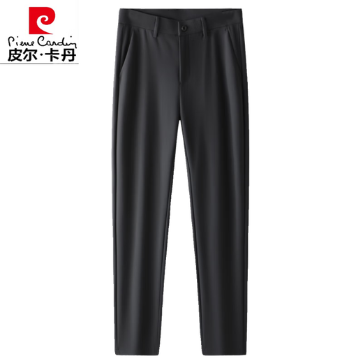
Pierre cardin pants men's casual pants men's pants 2024 spring and summer new high-end men's straight trousers stretch suit pants trousers men pure black (16861 plus velvet style) S