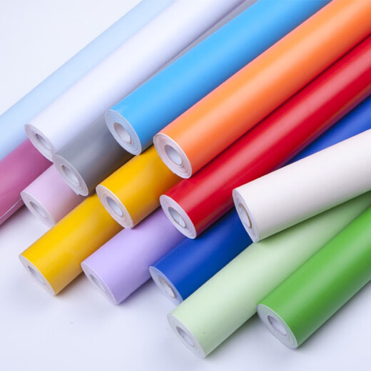 Shantoulin Village PVC wasserdichte selbstklebende Tapete Solid Color Schlafsaal Instant Advertising Schriftzellen Wandkleher Möbel Renovierungswohnheit Schlafsaal 7029 Lichtpulver 45 cm*10m