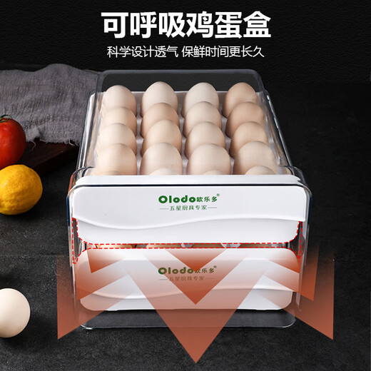 Oraldo egg carton double drawer refrigerator egg storage box egg box shockproof egg tray egg storage box two layers can hold 40 eggs thickened