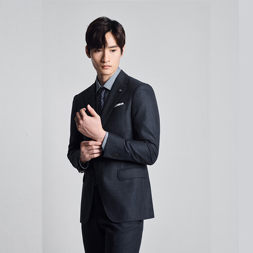 Angel Bird Micro Suede Suit (Top) Men's Formal Single Slit Wool Suit KEBB246041U Blue 50A