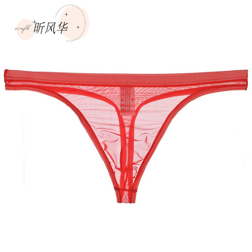 Mikeshan Men's Nude Transparent T-Pants Thin Mesh Sexy Underwear Sexy 1 Fun Temptation 1 Tempting Breathable Men's Youth T-Pants wy 2XL