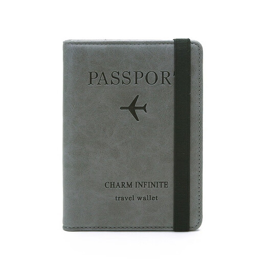 Jungle Tribe Travel Anti-Diebstahl Passport Bag Anti-Demagnetization Passport Clip in Übersee Briefticket-Clip-Reisebühne Coin Wallet Grey Grey