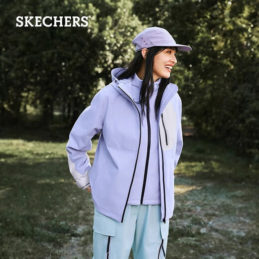 Skechers mountain style fashionable three-in-one polar fleece jacket L324W141 light lavender/0510 L