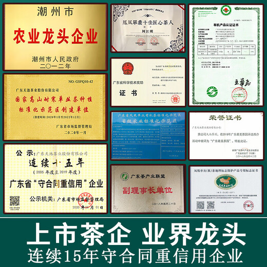 Tianchi Tea Industry 1392 Phoenix Danzhu Song Crops Special Famous Group Chaozhou Danzhu Tea Gaoshan Organic Oolong Tea Gift Box 200G * 1 Boîte