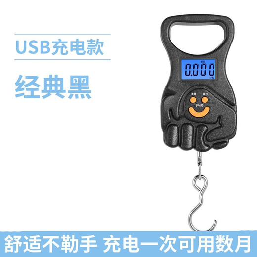 山头林村Aeblarm高精度手提电子秤家用型你携式弹簧称手拿挂钩快递称鱼称 充电可称50公斤+充电线