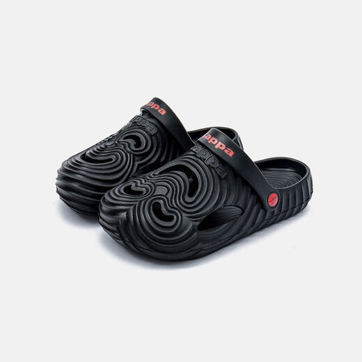 Kappa Kidskapppakids Kapa 2024 Summer Nouveau trou Chaussures tendance et polyvalent moyens et grands enfants, garçons et filles, confortable noir simple 35 -36
