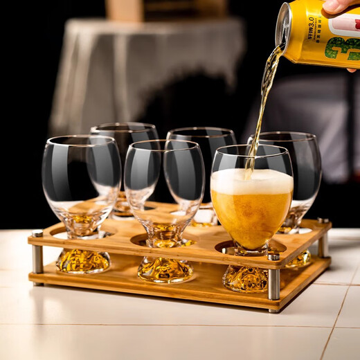 Degust's new Internet celebrity draft beer cup, large-capacity craft beer cup, light luxury high-end household set, juice cup storage (1 piece) Jinshan Big Belly Beer Cup 350ml