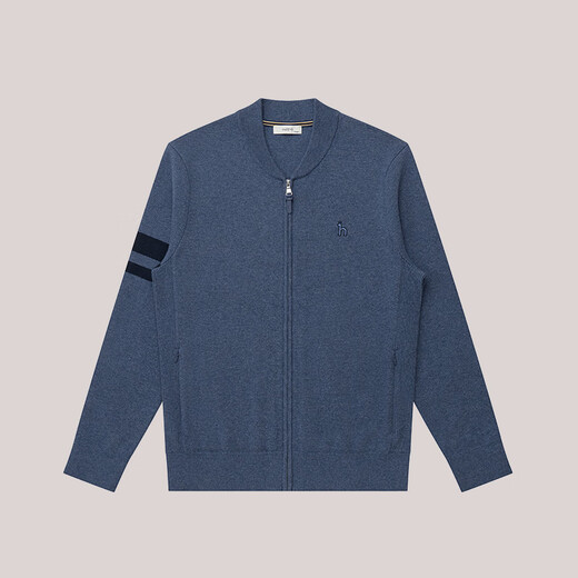 HAZZYS Men's Autumn and Winter Sweater Jacket Simple Baseball Collar Wool Cardigan Men's ABYZD0BDX37 Blue BL 2XL (185/104A 52)