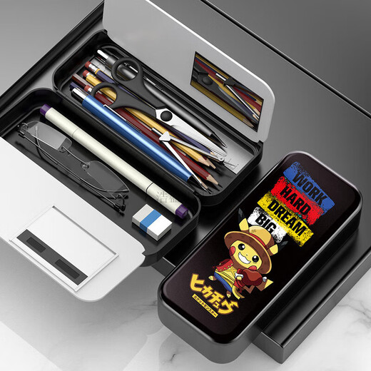 Inofen Internet celebrity pencil case Pikachu pencil case pencil case multi-functional Pokémon pencil case primary school student junior high school student pencil case student stationery Pikachu B