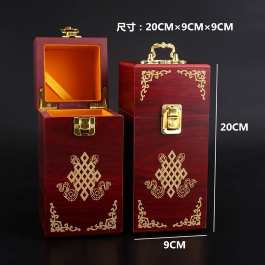 Mongolian handmade knife gift box, Mongolian hand-grip meat knife, steak knife, Mongolian static model toy, double copper-red handle 6 pieces + gift box