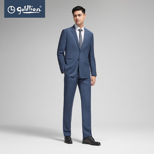 Goldlion machine washable pure wool suit suit, light and easy to care for, slim fit suit for men (select according to size), multi-range price 65 blue 50 A suit