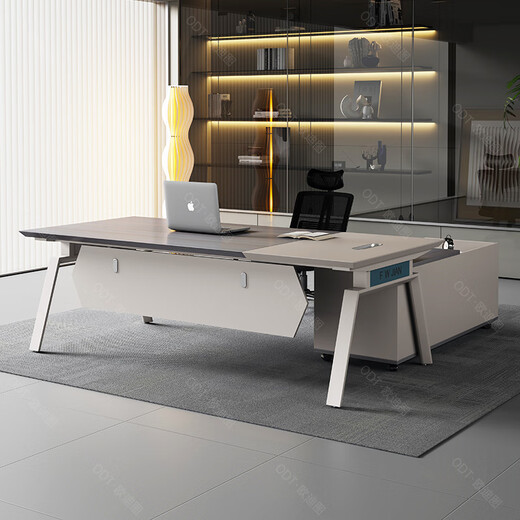 OUDITU Desk Boss Desk Simple Modern President Manager Desk Grand Executive Desk Supervisor Desk Office Desk and Chair Combination South American Cherry The lowest on the entire network 1.8m supervisor desk + removable side cabinet + headrest chair
