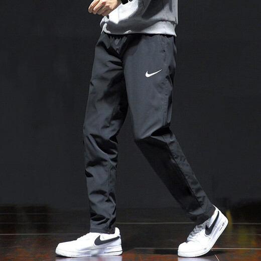 耐克（NIKE）官方网舰店男裤子 春新款运动裤长裤时尚卫裤舒适快干休闲裤男 DM6627-010/快干/白勾 S