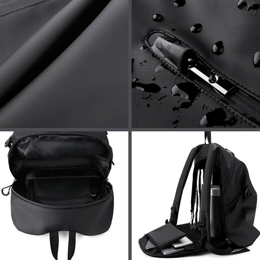 Albers Cycling Backpack Motorcycle Helmet Bag Full-face Helmet Backpack Motorcycle Touring Water-Repellent Large-Capacity Rider Motorcycle Equipment Upgraded Version Larger Black