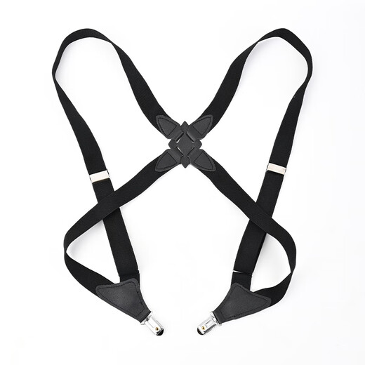 LeCali suspender clip for men, pure black British style, holster back suspender, retro suit, trousers, gentleman's suspender belt, black side clip cross suspender