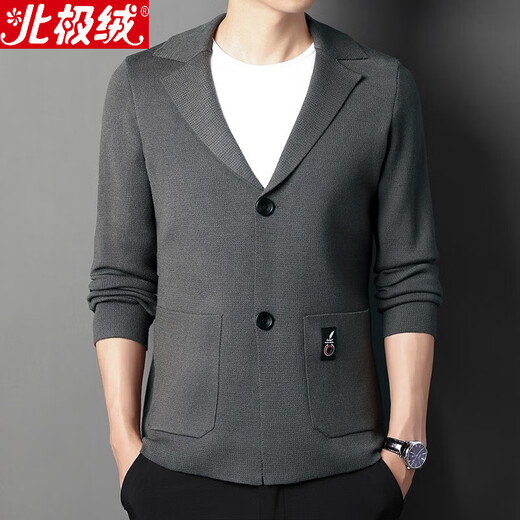 Arctic Velvet Strick -Strickjacke Herrenjacke mit Wollpulloveranzügen und Tragen von Herrenkleidung dünne Frühlings- und Herbst -Herren -Oberteile und -Fäden Kamelfarbe L/170