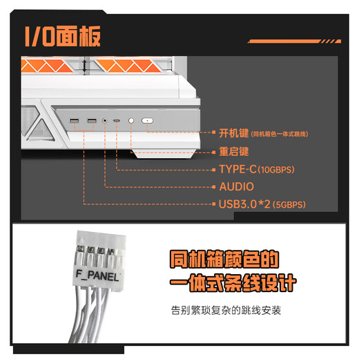 Golden field parallel world white gaming computer desktop host case compatible with dual 360 water-cooled ATX motherboards/three-sided quick release/supports back insertion/270 sea view room