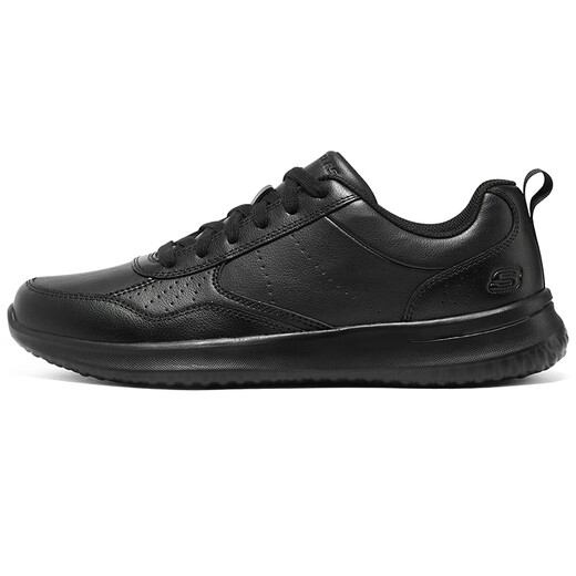 Skechers men's shoes autumn and winter 2025 new business casual shoes black leather shoes soft sole lightweight low-top sports shoes formal shoes black-BBK 41
