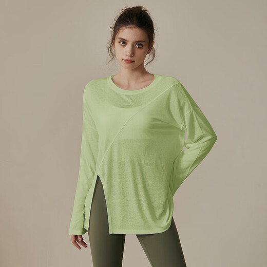 LULULOMDDW yoga wear for women, autumn and winter running loose blouse T-shirt Pilates training long-sleeved top fitness suit black M