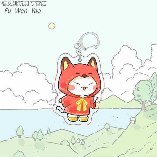 Raincoat Meow If History Is a Group of Meows Cute Peripheral Keychain Headphones School Bags and Pendant Gifts 5cm D-shaped Button Pendant_A841--Raincoat Style-Raincoat