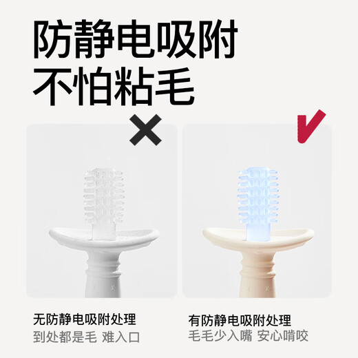 IKV teether baby toothbrush toy four and six months baby oral silicone chewing gum brush head magic wand teether blue