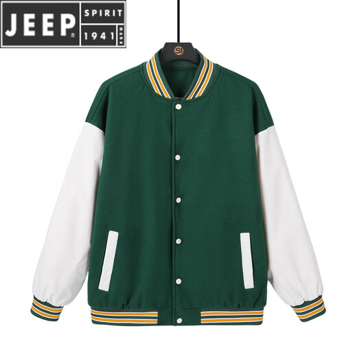 JEEP SPIRIT夹克男2024春季新款宽松棒球服男潮流休闲运动夹克外套男 ZC9926黑色旷野美拉德 L旷野美拉德
