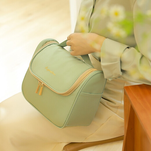 Fuxin Cosmetic Bag Women's Portable Large Capacity Cute Waterproof Travel Toiletries Cosmetic Storage Bag Box Navy