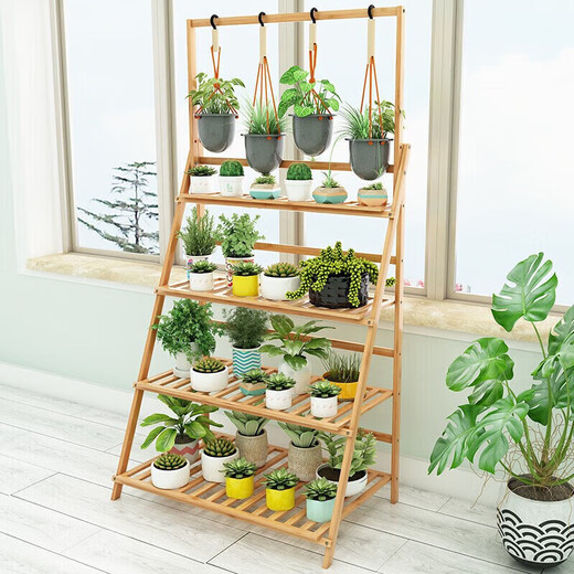 Yiga flower stand balcony flower stand multi-layer indoor folding flower stand household simple storage rack 3 layers 80