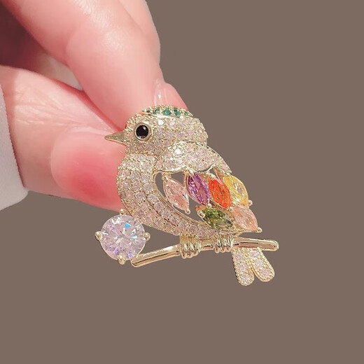 QUAMER magpie butterfly brooch high-end Japanese cute anti-light sense personalized suit color small magpie brooch