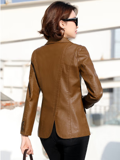 
Piercardin France Haining genuine leather leather jacket for women short suit 2025 autumn new sheepskin slim Korean version black 2XL suitable for 125-135Jin [Jin equals 0.5 kg]