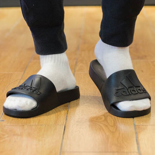阿迪达斯 （adidas）拖鞋男鞋女鞋夏季新款户外沙滩鞋一字凉鞋轻便休闲鞋运动鞋 IF7371黑色 36.5