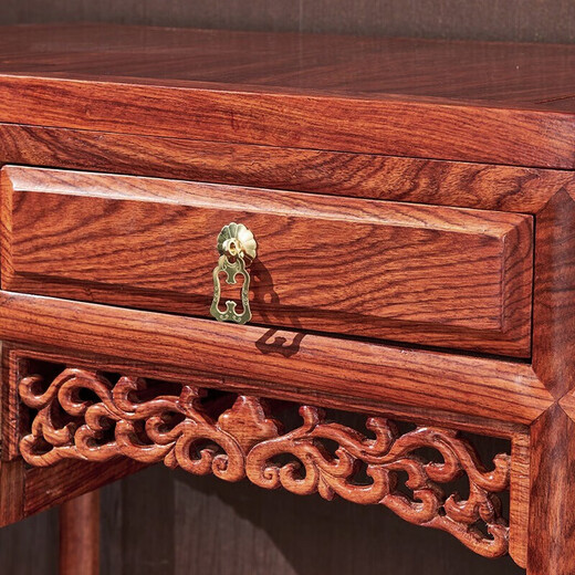 Good craftsmanship, mahogany furniture, African rosewood (scientific name: Hedgehog rosewood) Chinese style dressing table, solid wood dressing table with storage cabinets and drawers, dual-purpose dressing table + dressing stool combination