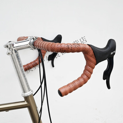 ZKHEDARKROCK Black Rock Mountain Bike Road Bike Retro Bike Casual Handlebar with Handlebar Wrap Tape Brown Pair of Handlebars