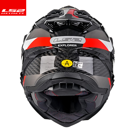 LS2 Fibre de carbone Fibre hors route Casque de moto de traction MOTOB MOTOBERS HOMMES ET FEMMES MOTOROCYCLE FOUR FOURSONS ANTI-FOG DOUBLE DUAL MX701 FIBRE DE CARBONE 6K-GRAY OUVRIR 4XL (63-64)