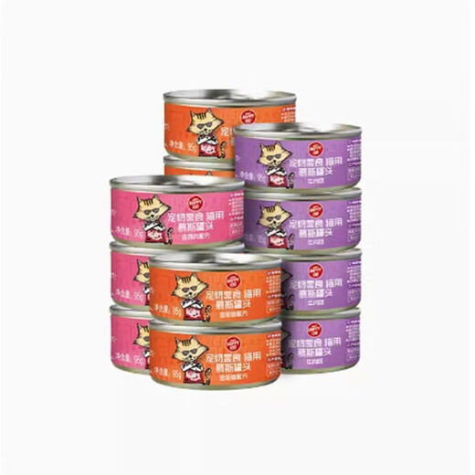 Wanpy顽皮猫罐头主食罐拌饭湿粮成猫幼猫慕斯猫罐头零食 happy100猫用慕斯金枪鱼配方 95g*6罐