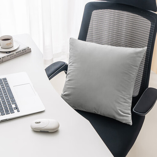 Made in Tokyo, marshmallow pillow, super soft cotton velvet sofa bedside living room office lumbar pillow cushion gray 45x45cm