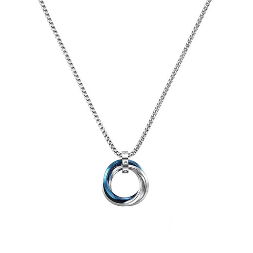 Qi Xiaomi [Brief] Halskette für Männer trendige Jungen Anhänger Einfacher personalisierter Collarbone -Ketten -Kette Trendy Marke Vielseitige Hanger Kette Männer Blau