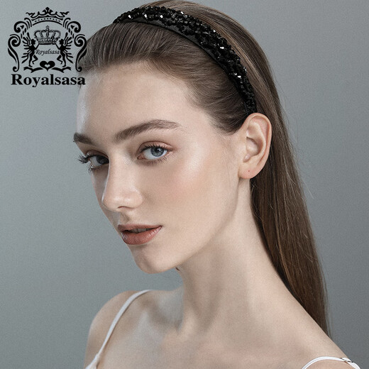 Royal sasa皇家莎莎发饰发窟复古头箍仿水晶宽边发箍压发卡子头饰成人