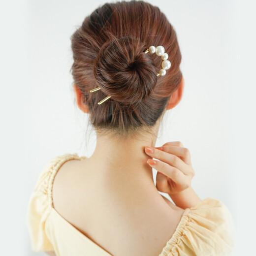 Goody U-shaped hairpin artifact beaded hairpin ball head hairpin bun hair extensions for women fashionable simple metal hair accessories 5 pearls